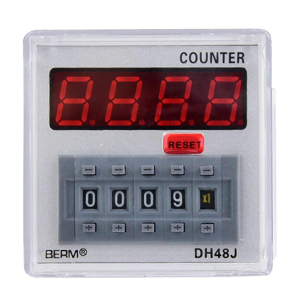 (As Show, One Size) Dh48jâA Digital Counter Delay Time Relay Led Display 1Â999900 11ÂPin (24V Ac/Dc) 6909775621455