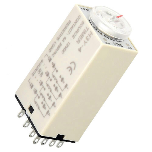 (As show, One size) H3Y-4 Time Relay Pointer Control Power on Delay Timer 14-Pin 12VDC (60S) 2