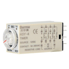 (As show, One size) H3Y-4 Time Relay Pointer Control Power on Delay Timer 14-Pin 12VDC (60S)