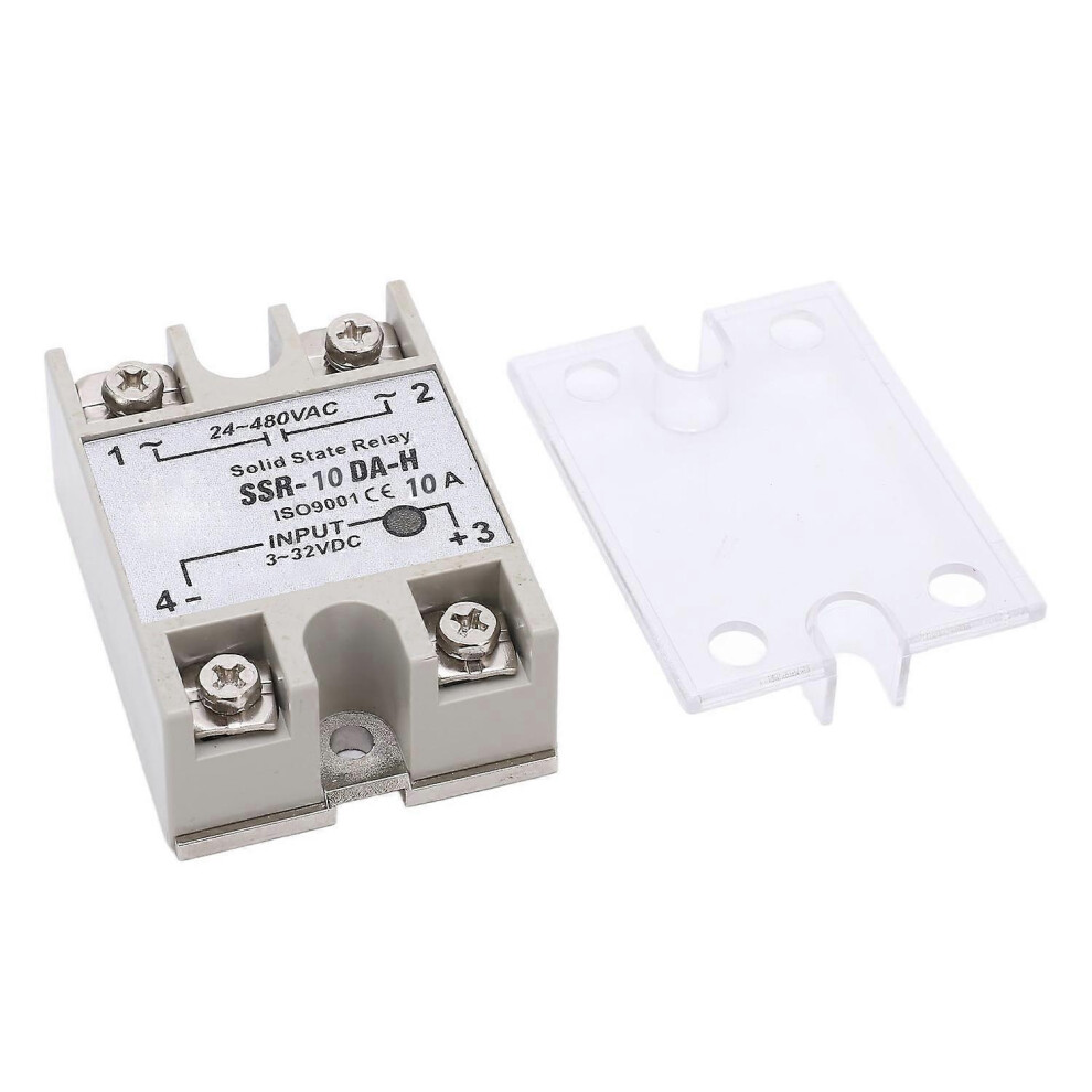 (As Show, One Size) 10A Single Phase Solid State Relay Ssr Relay Module For Control System 3Â32Vdc 24Â480Vac 6909775654323