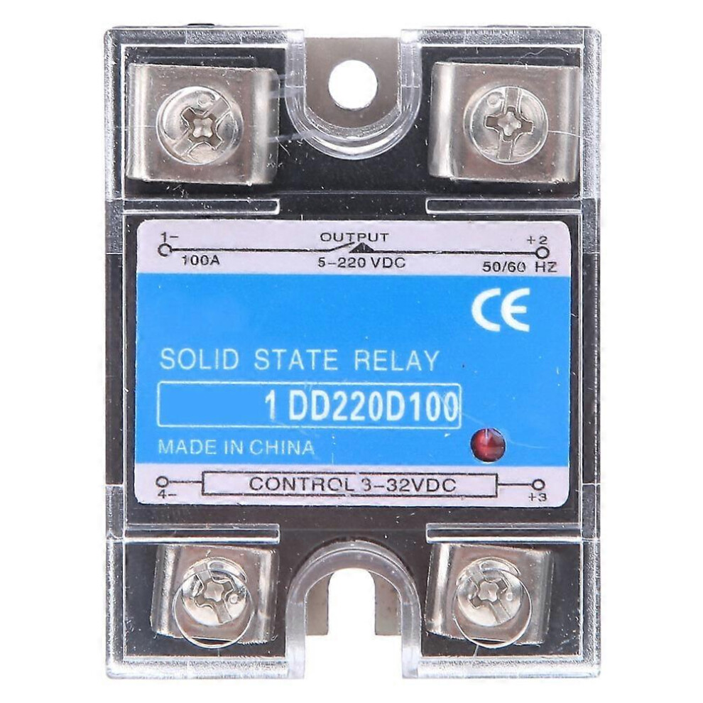 (As Show, One Size) Solid State Relay Dc Dc Ssr Input 3-32Vdc Load 5-220Vdc Control Relay(100A ) 6909775573402