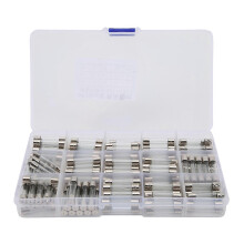 (As show, One size) 150Pcs Glass Fuse Protection Circuit Easily Use Tidy Specification Fast Fuse with Plastic Box
