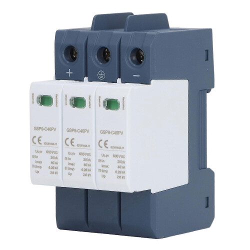 (As show, One size) DC Surge Protector PC Flame Retardant Large Discharge Current Quick Response Surge Protective Device