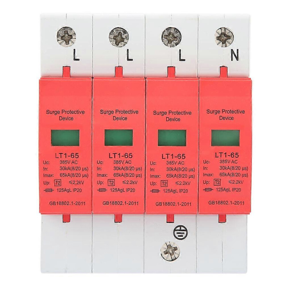 (As Show, One Size) 4P 30Ka-65Ka 385V House Surge Protective Low Voltage Arrester Device 6909775643259