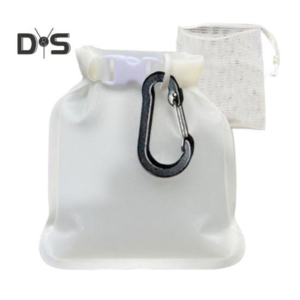 (white) 2pcs Travel Soap Bags Roll-up Zipper Design Waterproof Leak-resistant Travel Soap Container Quick Dry Soap Pouch