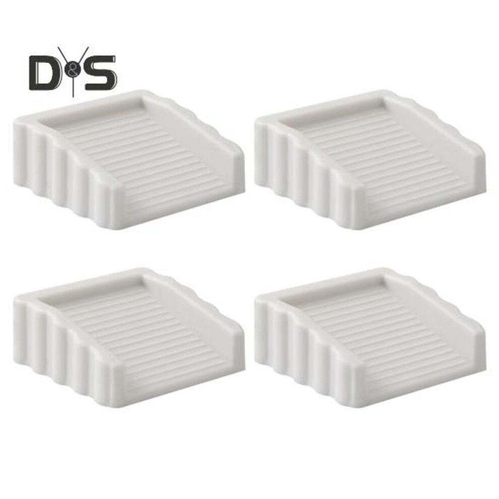 (white) 4pcs Rubber Door Stopper Wedge Wall Protector Heavy Duty Anti-slip Windproof No Drilling Anti-collision Carpet Tile Concrete Wooden Floor Doorstop