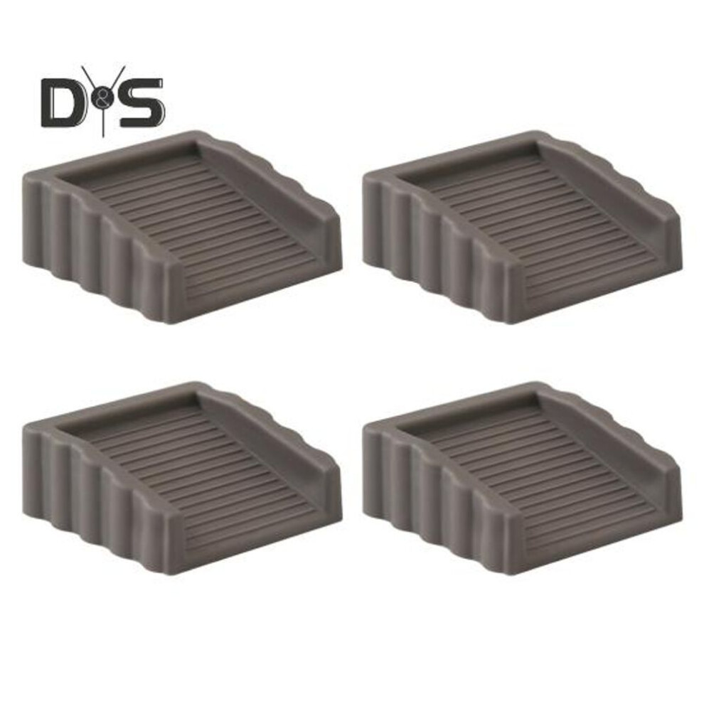 (grey) 4pcs Rubber Door Stopper Wedge Wall Protector Heavy Duty Anti-slip Windproof No Drilling Anti-collision Carpet Tile Concrete Wooden Floor Doorstop