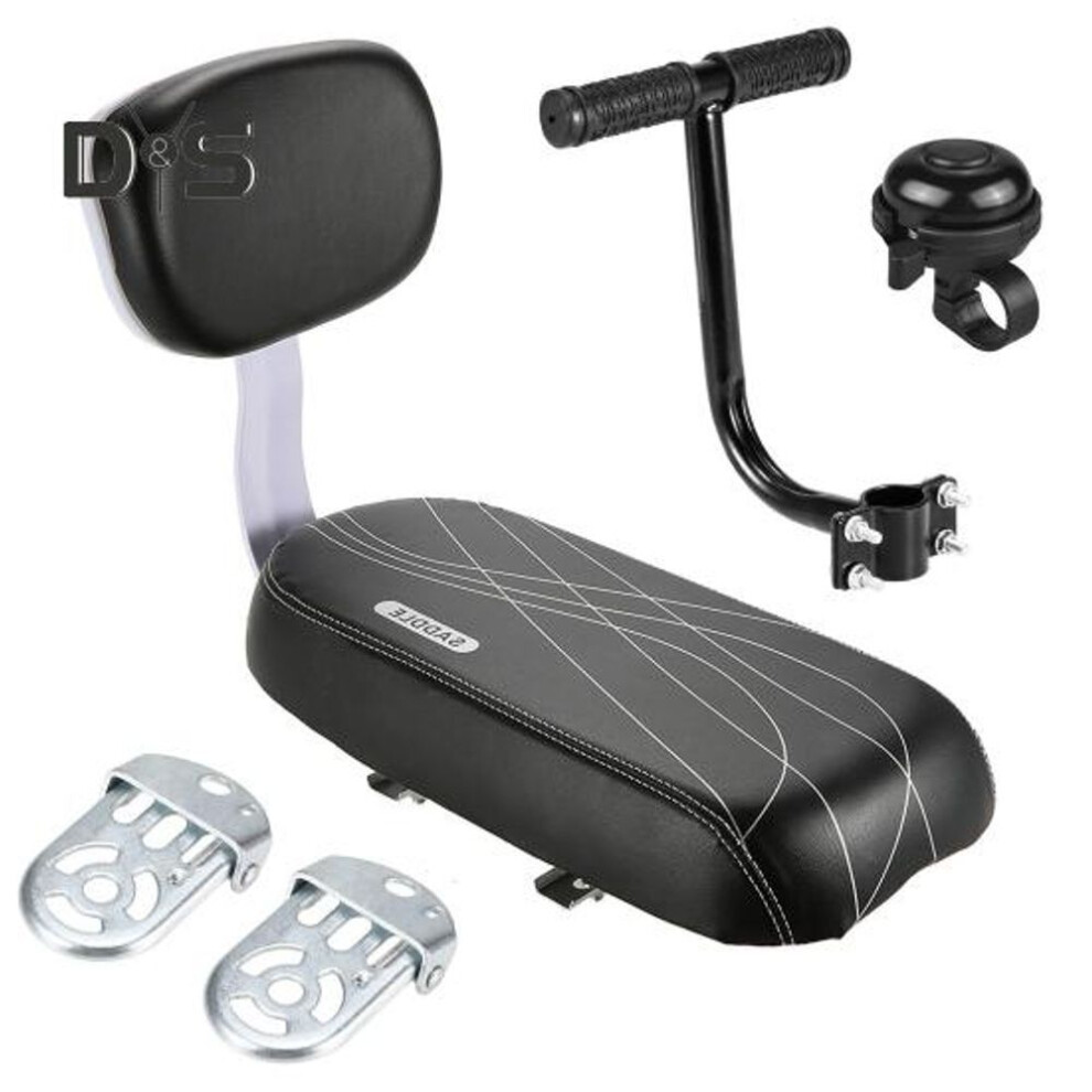 Bicycle Rear Back Seat Cushion Bike Armrest Footrest Handrail Pedals Set Child Bike Safety Seat for Electric Folding Bikes