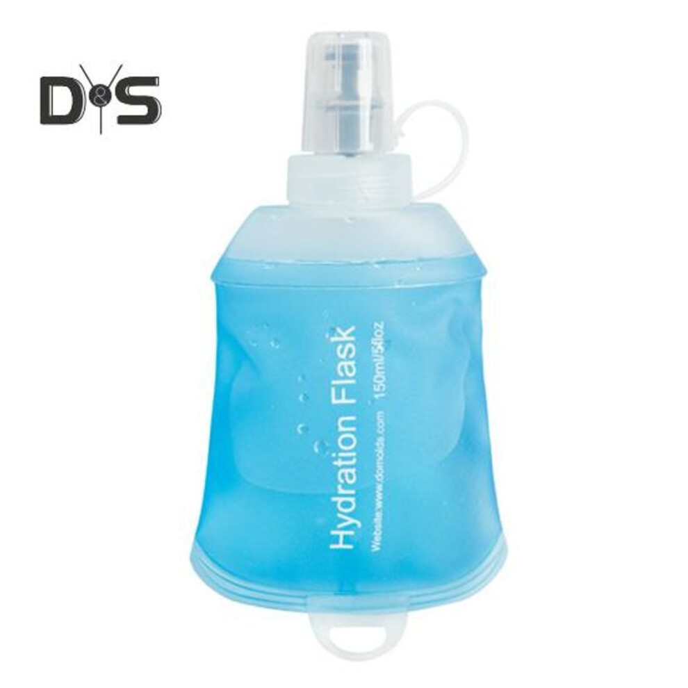(sky blue, 150ML) Soft Flask Water Bag Food-grade Collapsible Hydration Pack Bottle Reusable Leakproof Outdoor Water Flask For Running Hiking Cycling Climbing