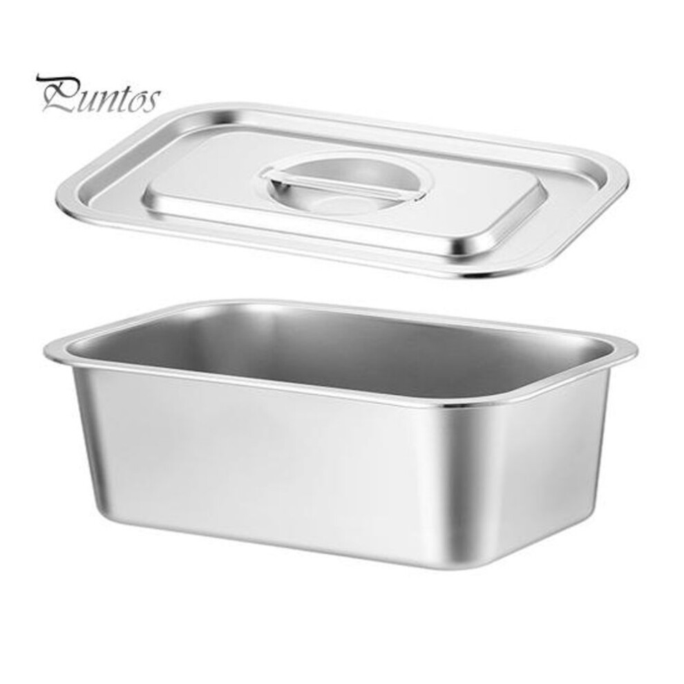 (as the picture, S) Steam Table Pans Deep Hotel Pan with Lid Chafing Dish Food Warmers, Stainless Steel Restaurant Commercial Trays Steam Food Containers for Buffet