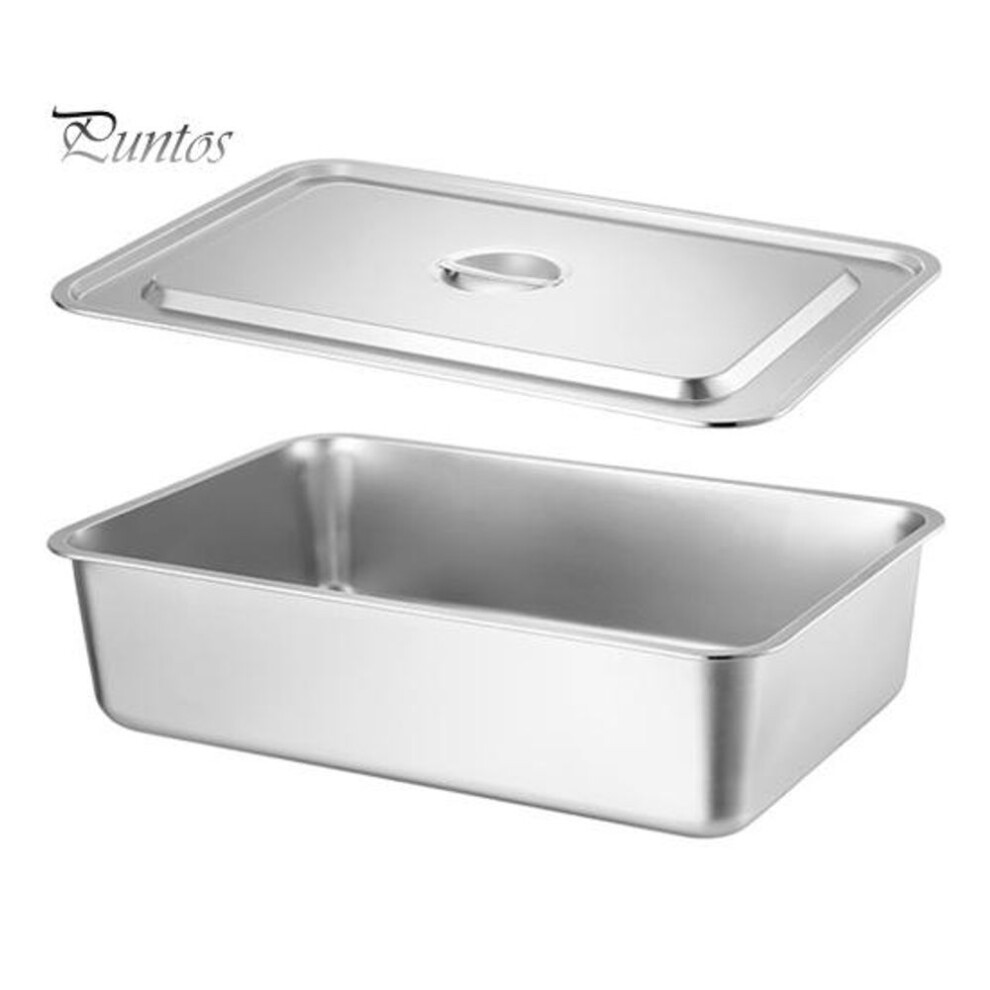 (as the picture, M) Steam Table Pans Deep Hotel Pan With Lid Chafing Dish Food Warmers, Stainless Steel Restaurant Commercial Trays Steam Food Containers For Buffet