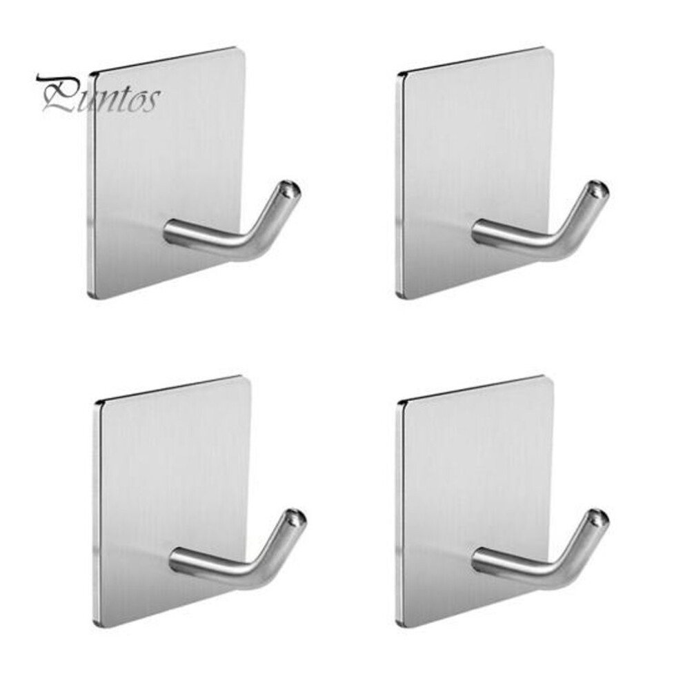 (as the picture, A Oblique) 4Pcs Heavy Duty Wall Hooks Adhesive Hanger Hooks 15lbs Load-capacity Easy to Install Coat Hooks Wall Hooks