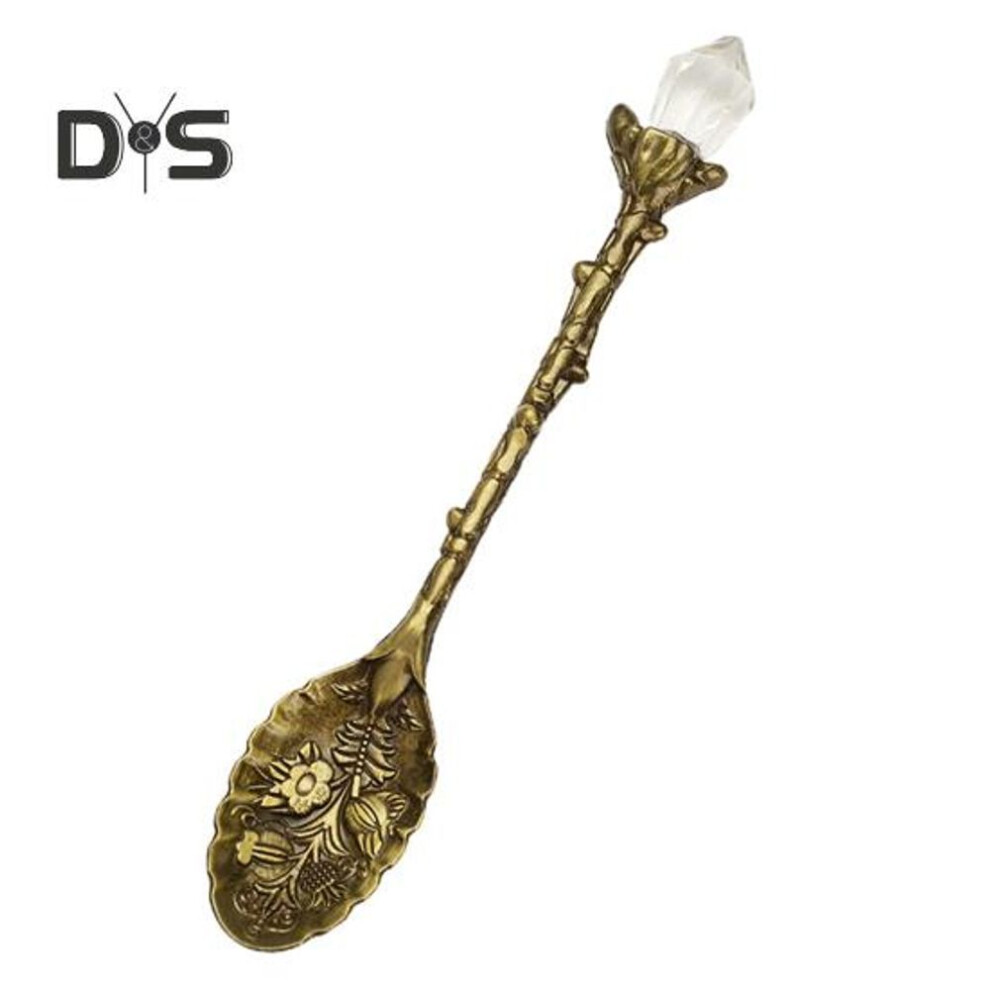 (antique bronze) Heavy Duty Tea Scoop Engraved Flower Pattern Hard Ice Cream Dessert Scoop Scooper