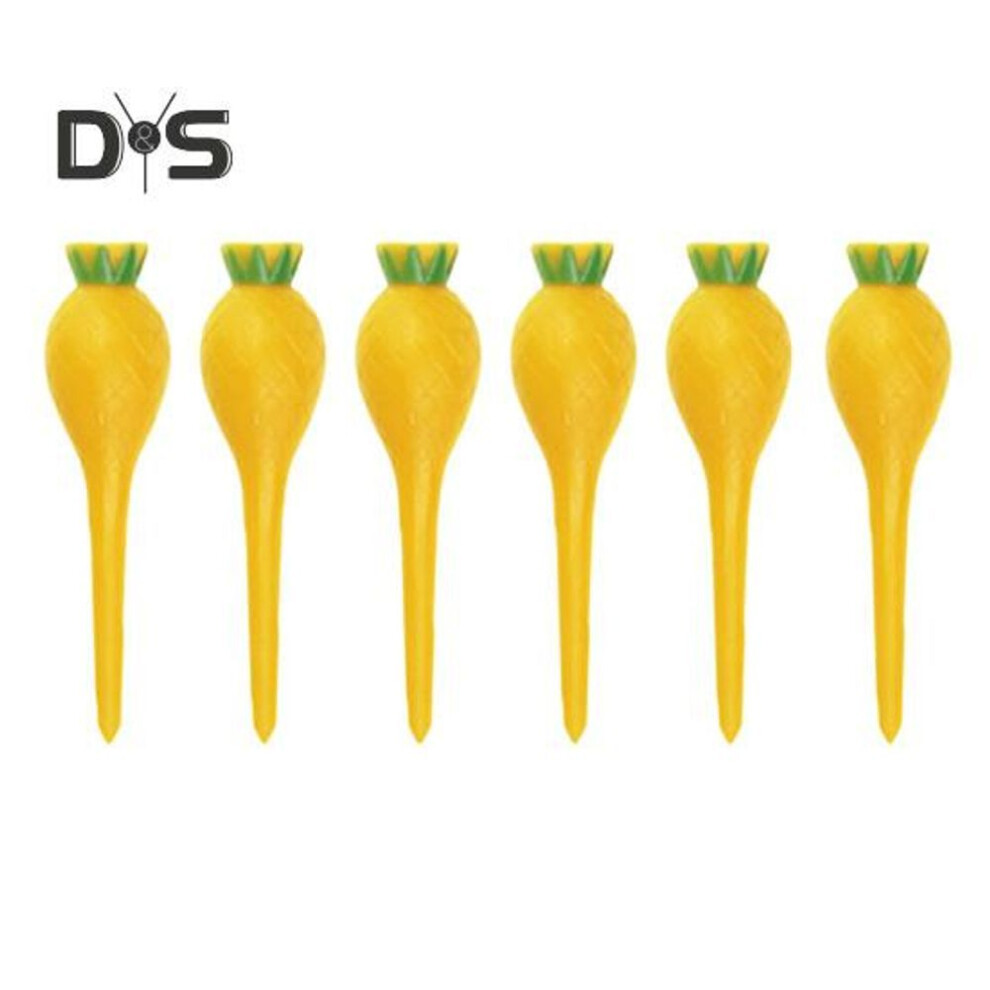 (yellow) 6 Pcs Golf Tees Plastic Golf Practice Tees Cartoon Pineapple Snake Golf Tees Golf Training Aid For Outdoor Golf Sports