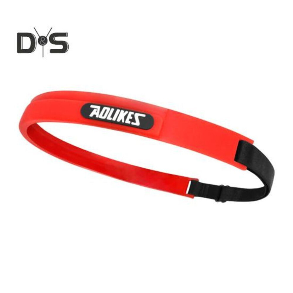 (red) Sports Headband For Men Women Thin Elastic Workout Head Strap With Adjustable Buckle Running Soccer Sweatband