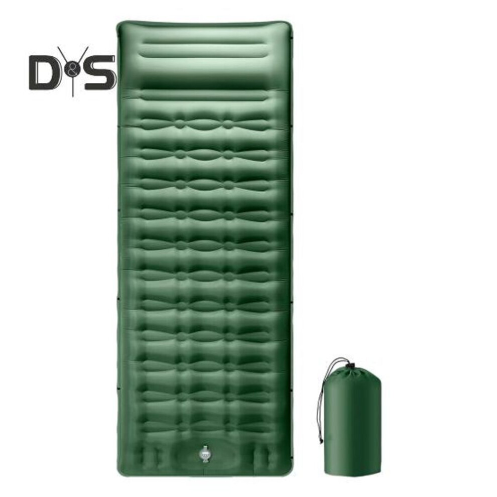 (army green) Inflatable Sleeping Pad Built-in Pump Lightweight Thicken Portable Leakproof Single Person Outdoor Camping Hiking Air Mattress Moisture-proof Mat