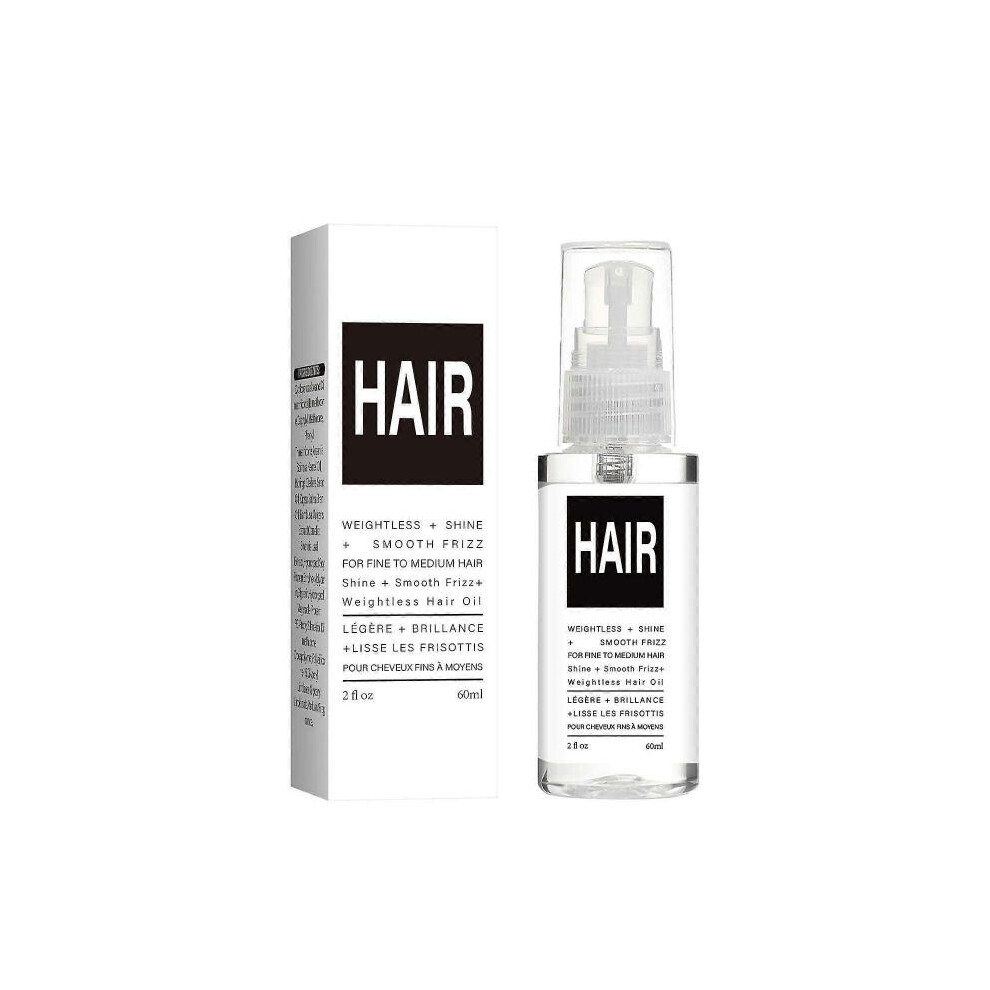 (1pc) Hair Oil - Weightless Hair Oil for Fine to Medium Hair - Smooths Frizz, Split Ends, Adds Shine  Sulfate, Paraben and Gluten Free