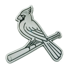 FANMATS 27049 St. Louis Cardinals 3D Chrome Metal Auto Emblem - Bird on Bat and Wordmark Primary Logo