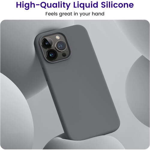 (iPhone 15 Pro Max case, Space Gray) Compatible with iPhone 15 Pro Max Case, Silicone Shockproof Slim Thin Phone Case for iPhone 15 Pro Max (6.7 inch) 1