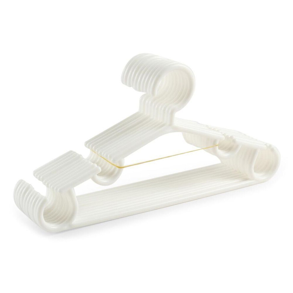 (white) 10 Pcs For Creative Baby Clothes Hanger Plastic Tubular Hangers Smooth Surface Hangers For Children Baby Toddler Clothes