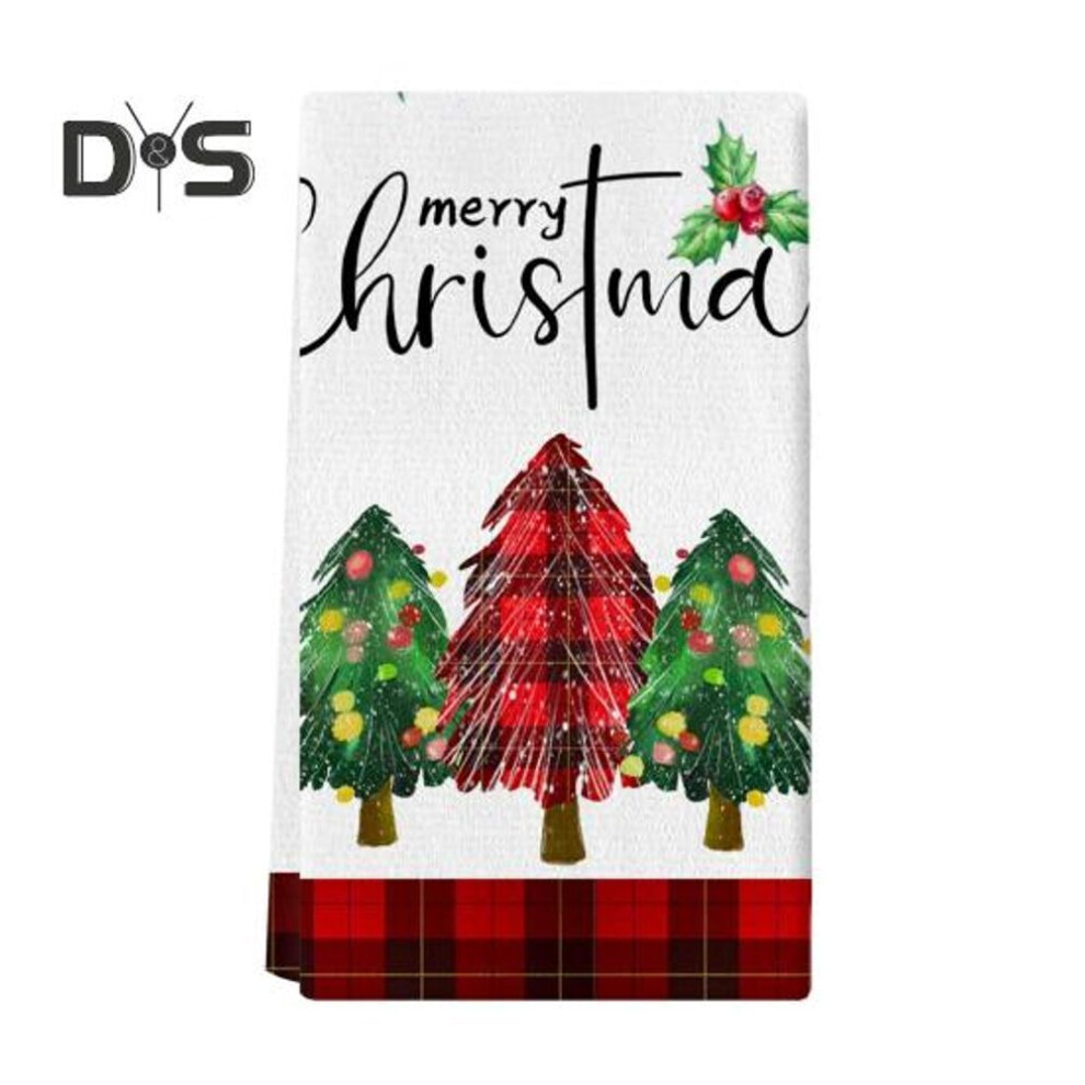 (as the picture, E) Christmas Napkin Cartoon Printing Washable Hotel Restaurant Dining Banquet Table Decor Napkin Kitchen Dish Washing Towel Restaurant Dishcloth