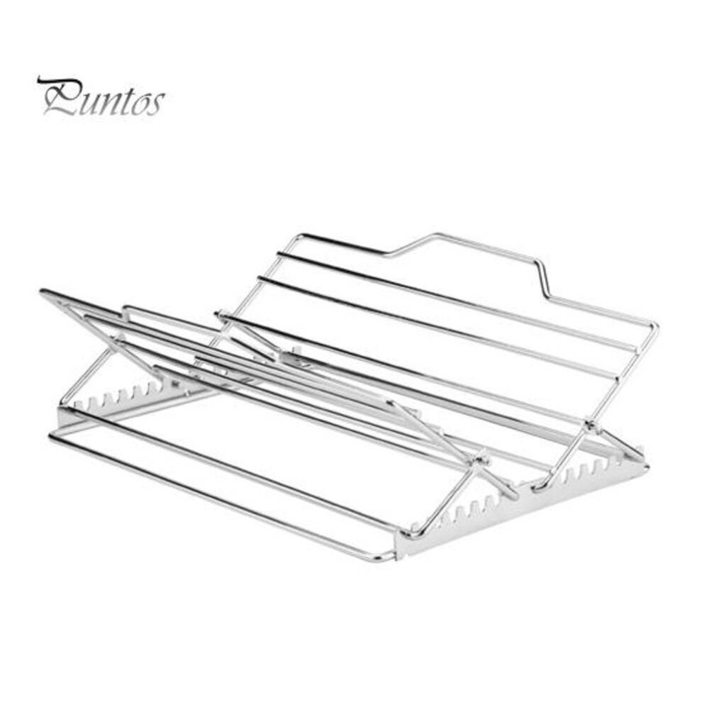 Stainless Steel Roasting Rack Bbq Rib Racks For Grilling Turkey Roasting Pan Oven Safe V-shaped High Temp Resistant Grill Rack For Turkey Chicken