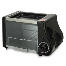 (As show, One size) Mini Electric Oven Roast Grill Toaster Cake Baking Machine Steak Fried Eggs Omelette Frying Pan Tim