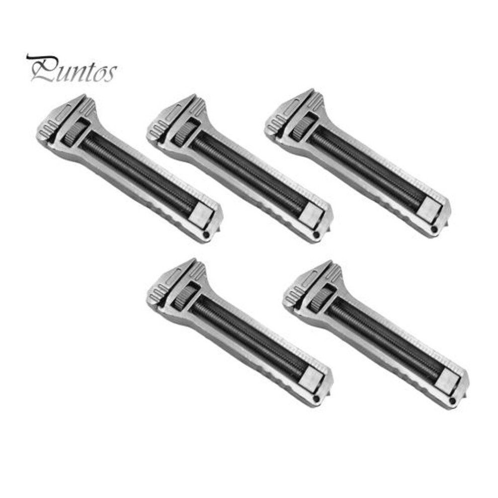 (as the picture, 5pcs) 1/2/5Pcs Compact Titanium Multitool Keychain Alloy Mini Wrench Bottle Opener Portable Multi-Function Tool for Camping Hiking Repairing