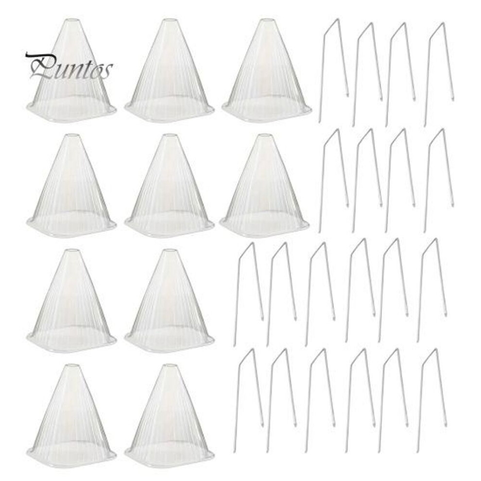 (white) 10 Pcs Garden Cloches Reusable Transparent Plant Cover Plant Protectors Cloches with Top Vent for Protecting Plants from Birds Frost Slugs Sunlight