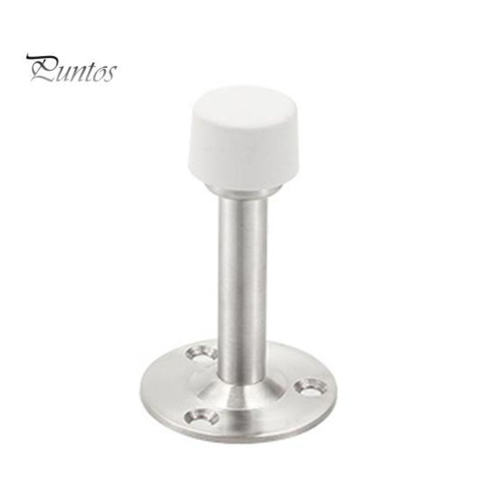 (as the picture, S) Stainless Steel Door Stopper Wall Protector Adhesive No Drilling Anti-collision Wall Mount Glass Wooden Door Spring Loaded Rubber Bumper Doorstop