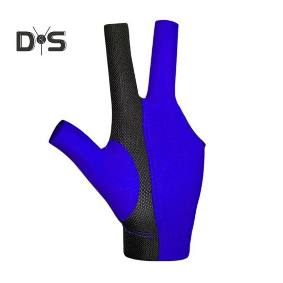 (blue) Billiard Pool Gloves For Man Woman Elastic 3 Fingers Cue Gloves Universal Billiard Shooter Snooker Cue Sport Gloves