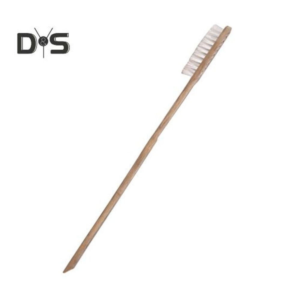 (white) Long Handled Birdcage Brush Wooden Parrot Cage Cleaning Brush Pet Supplies Bird Equipment Cleaner For Myna Hamster Cage