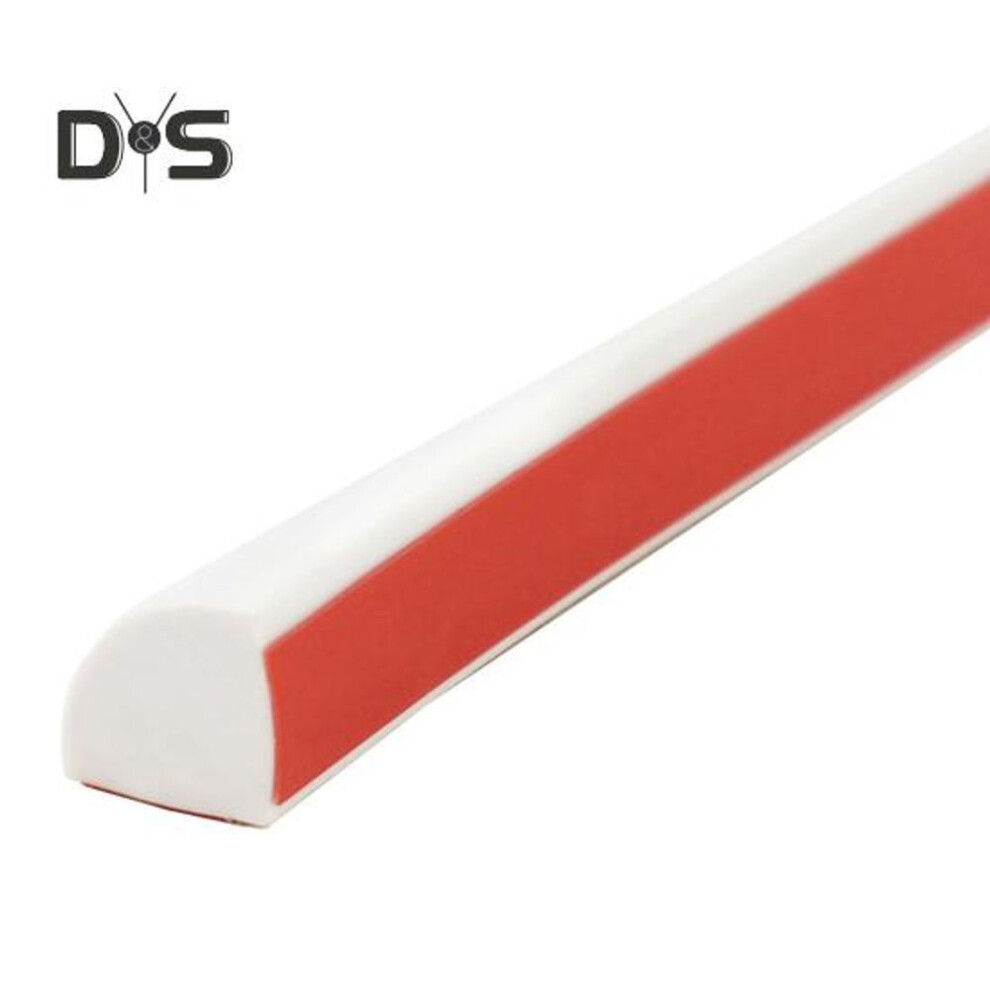 (white) 300CM Flexible Quarter Round Molding Peel-and-Stick Wall Corner Trim Molding Waterproof Self-Adhesive Floor Tub Cabinet Edge Molding