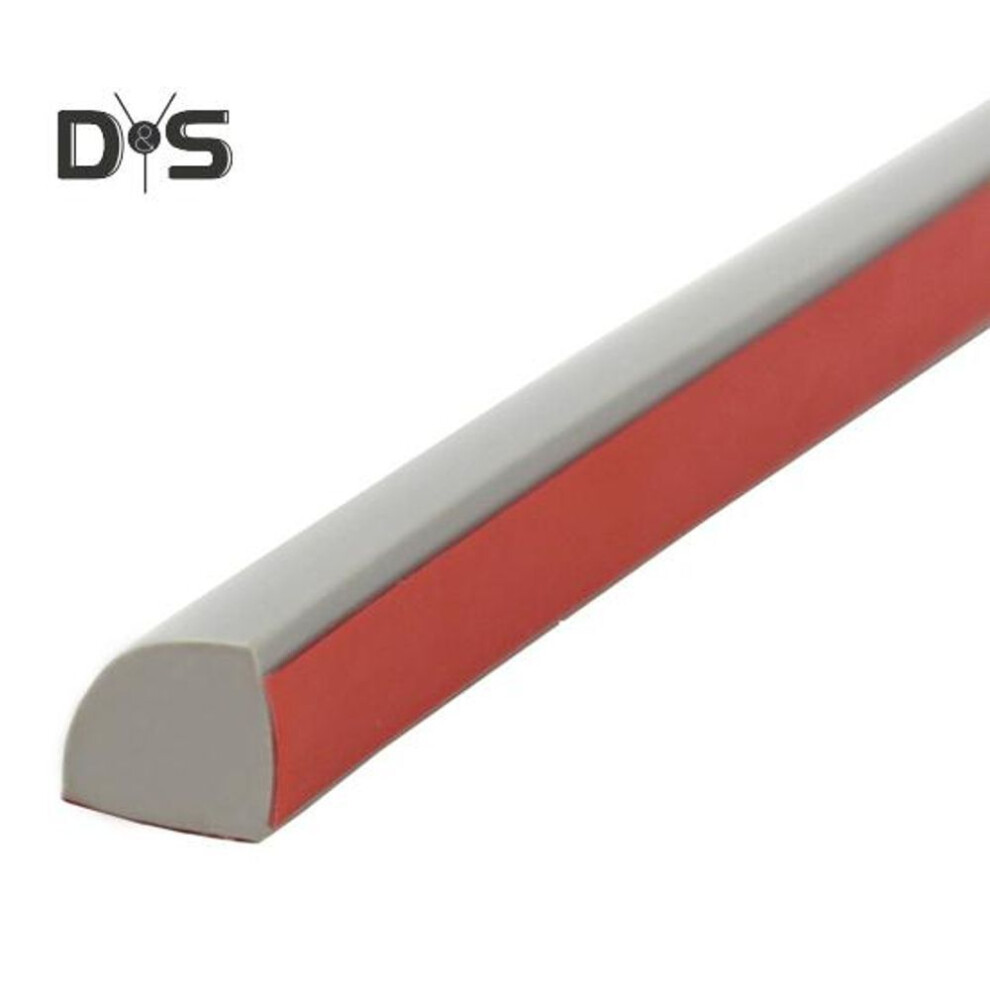 (grey) 300cm Flexible Quarter Round Molding Peel-and-stick Wall Corner Trim Molding Waterproof Self-adhesive Floor Tub Cabinet Edge Molding