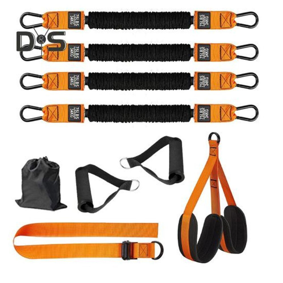 (orange, F) 1 Set Pull-Up Assistance Band 150/225/300lbs Heavy Duty Pull-Up Assist Belt with Foot Rest Adjustable Home Gym Workout Horizontal Bar Elastic