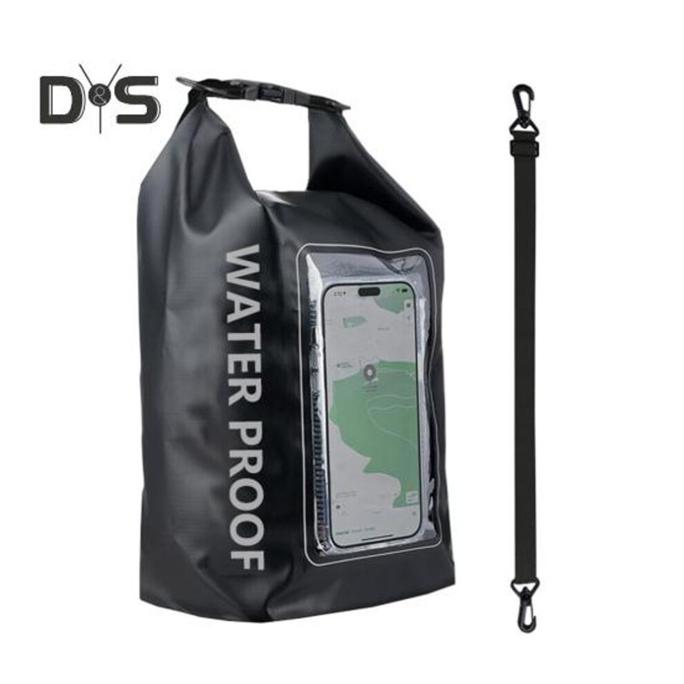 (black, L) 2L/5L Waterproof Phone Pouch Large Capacity Dry Bag Swimming Waist Bag for Cell Phones Sunglasses Sunscreen Storage Beach Kayaking