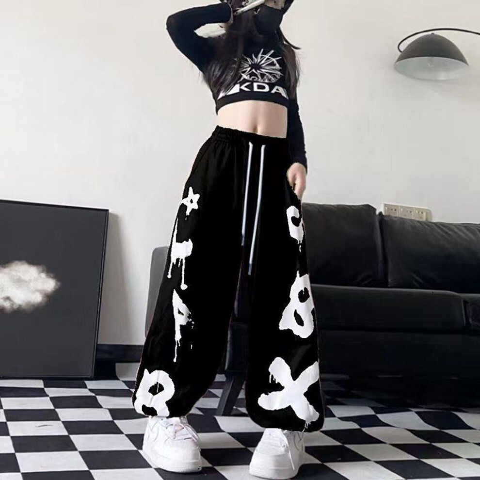 (black, 170 cm) Kids' Trendy Hip Hop Dance Pants - Loose Fit For Boys & Girls