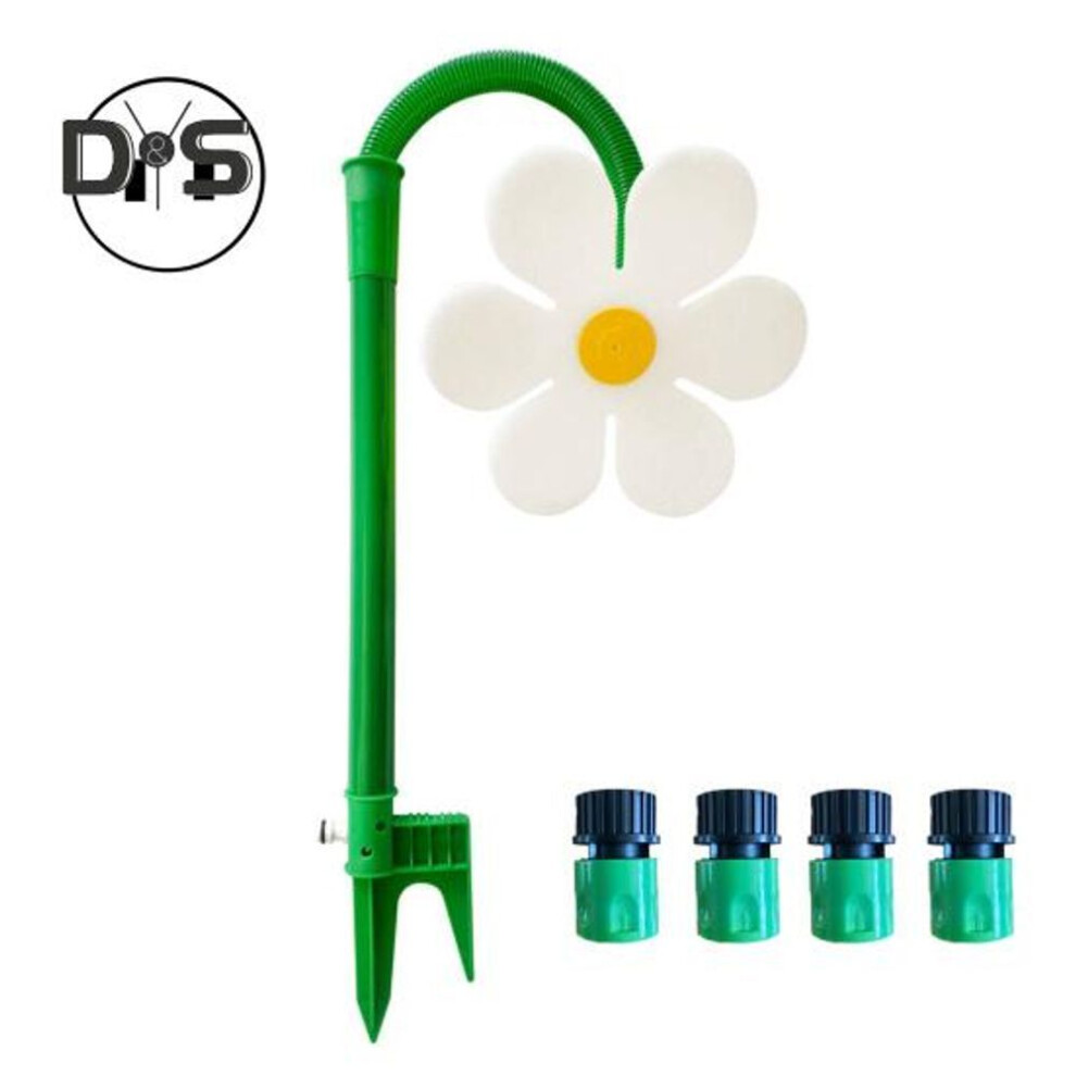 (white) Dancing Flower Sprinkler For Dogs Crazy Sunflower Lawn Sprinkler Sturdy Base Garden Irrigation Tool Fun Watering Toy For Yard