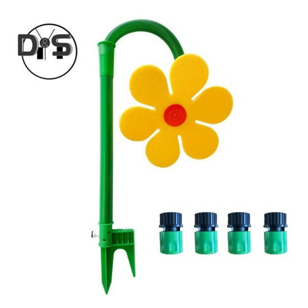 (yellow) Dancing Flower Sprinkler For Dogs Crazy Sunflower Lawn Sprinkler Sturdy Base Garden Irrigation Tool Fun Watering Toy For Yard
