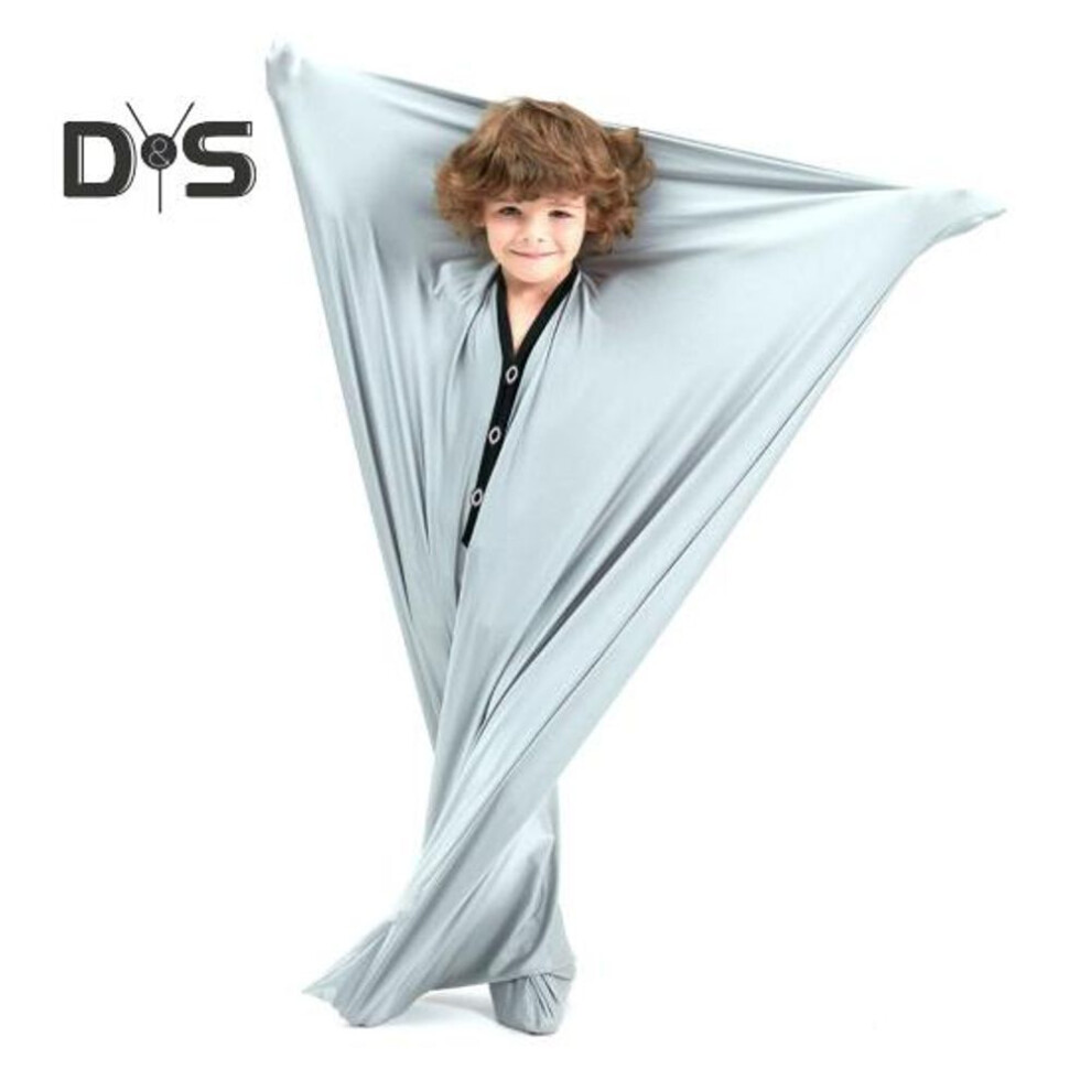 (S, grey) Kids Dynamic Movement Sensory Sock Toddler Boys Girls Anxiety Stress Relief Body Sock Children Full Body Wrap Sock Calming Therapy Blanket