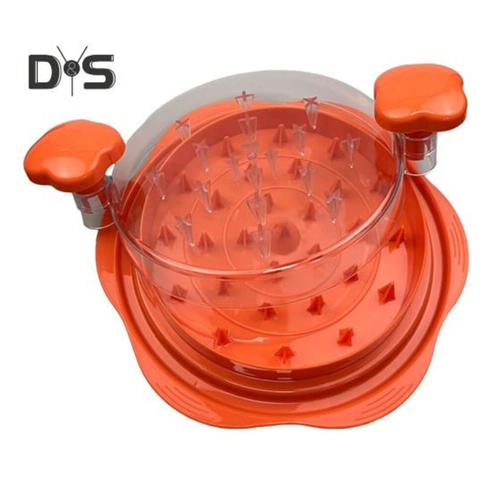 (orange) Meat Mincer Chicken Shredder Machine Food-Grade Press-and-Container Efficient Burger Press for Evenly Thick Patties Versatile Chicken Chopper for