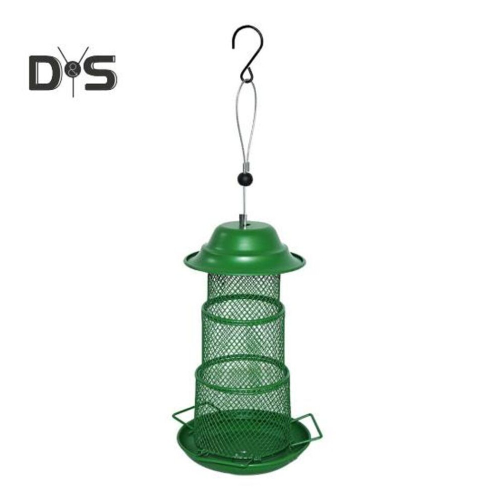 (as the picture, Round) Metal Bird Feeder 3-tier Hanging Hummingbird Feeder Bird Food Dispenser Folding Mesh Bird Feeding Station For Outdoors Garden Yard Decor