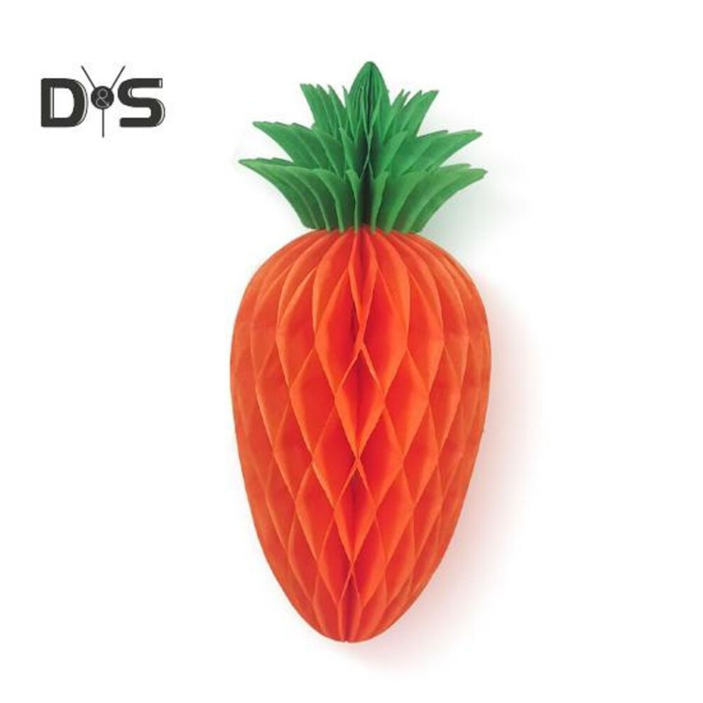 (as the picture, 15cm 1pc) 1/10pcs Easter Carrot Ornament Mini Artificial Paper Honeycomb Carrot Hanging Decoration Diy Crafts For Home Party Decor