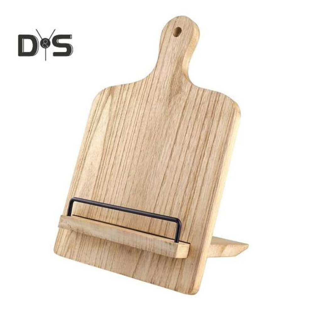 Wooden Cookbook Holder Adjustable Kitchen Counter Recipe Book Stand Heavy Duty Multifunctional Desktop Phone Tablet Holder