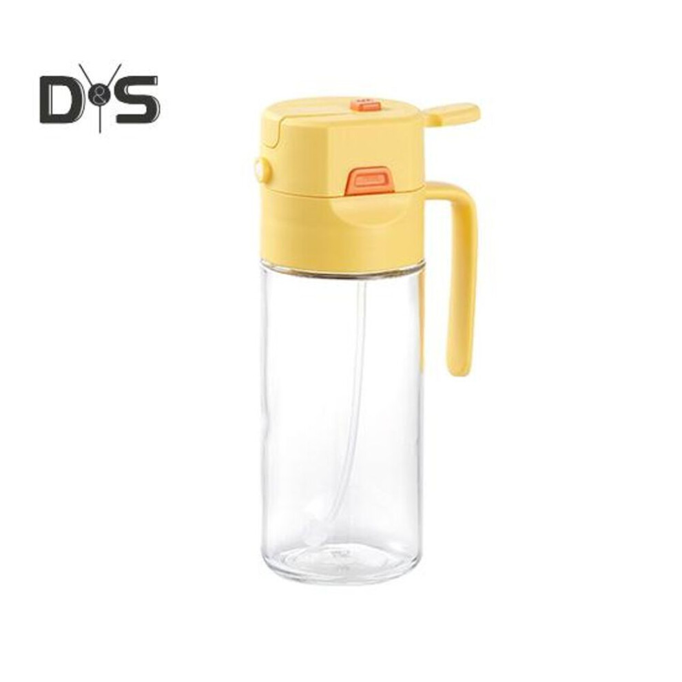 (yellow, 600ML) 600ml Oil Spray Bottle Glass Olive Oil Dispenser Sprayer 2-in-1 Kitchen Cooking Tool For Precise Control Refillable Oil Sprayer Barbecue Baking Helper