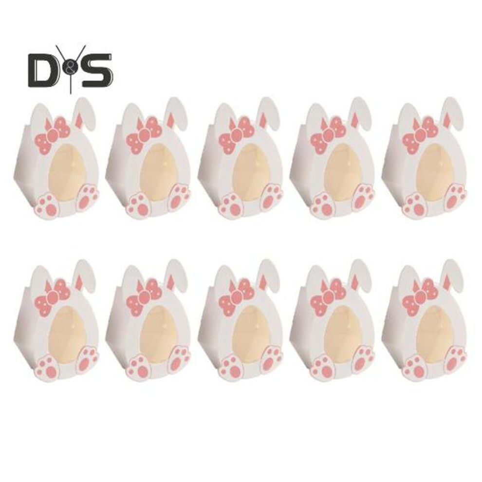 (pink, 10pcs) 10 Pcs Easter Treat Boxes Egg Shape Snack Boxes with Bunny Ears Paper Party Favors Boxes for Chocolate Cookies Candies Goodies