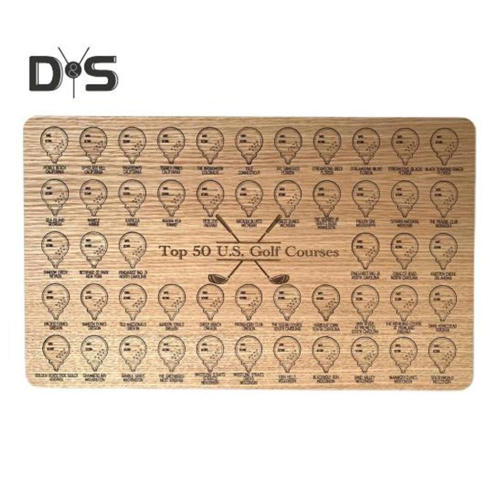 Golf Bucket List Board Top 50 Us Golf Courses Bucket List Tracker Board Wooden Golf Course Travel Tracker Dates Scores Journal Gift For Golf Lovers