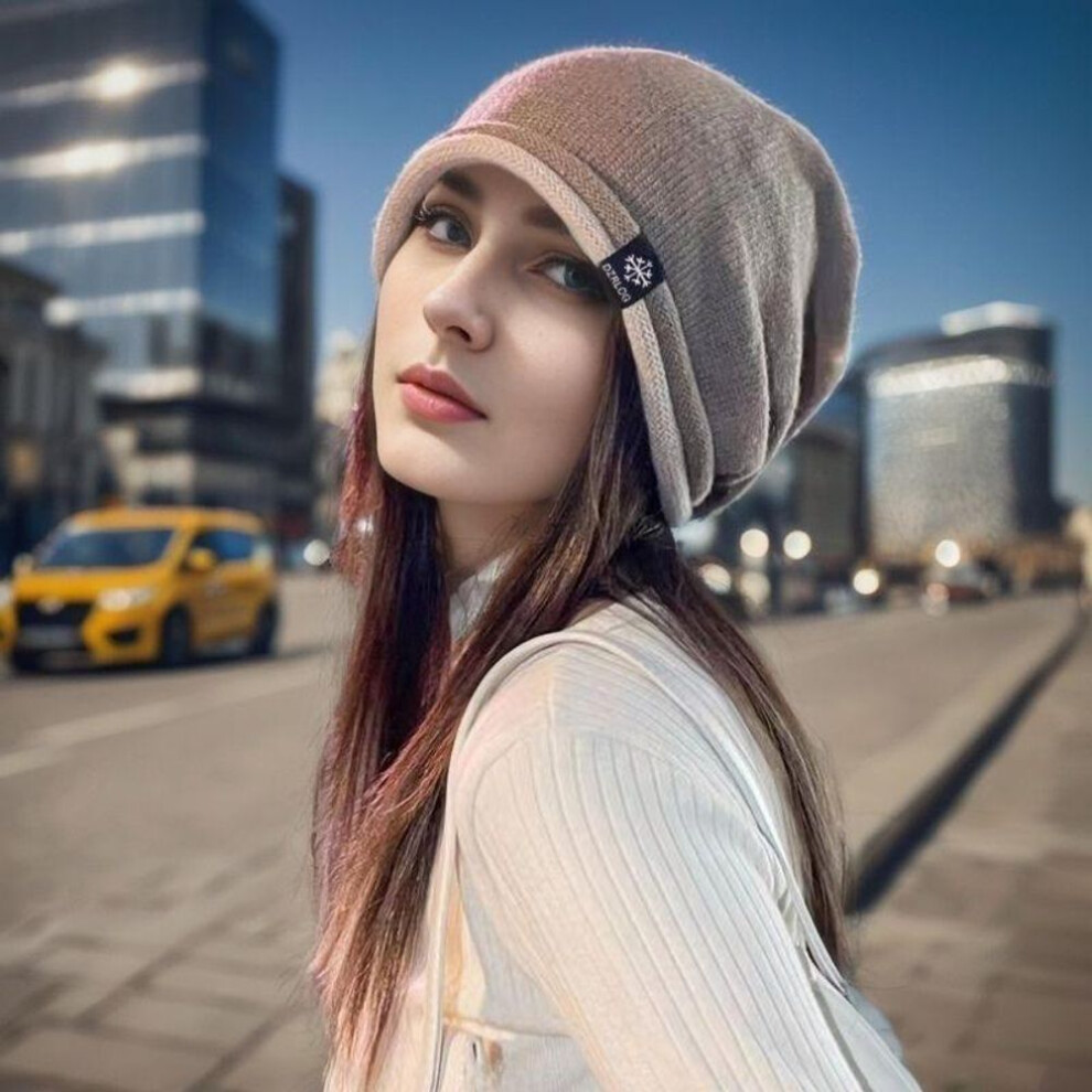 (dark brown, Unisex) Stylish Unisex Autumn/winter Hats: Fashionable Baotou Caps, Warm Confinement Beanies, Single-layer Pullovers, Knitted Wool Hats.
