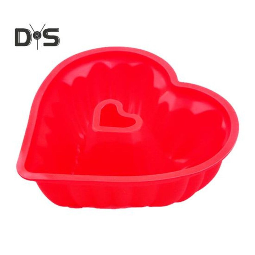 (red) 1Pc/2Pcs Heart Cake Pan 8 Inch Silicone Nonstick Heart Cake Molds Cheesecake Chocolate Cake Baking Tray for Making Wedding Valentine's Day Cakes