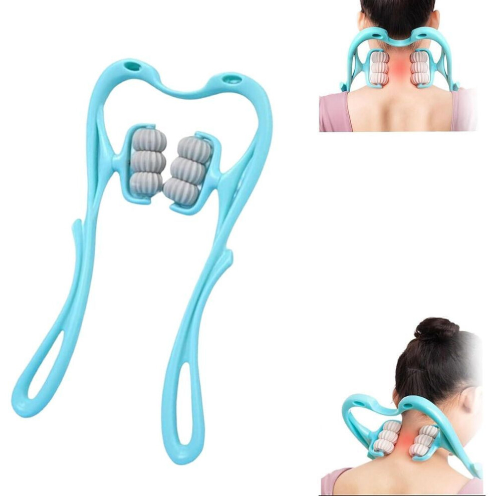(blue) Neck Massager, Neck Massager For Pain Relief Deep Tissue, Manual Neck Massager